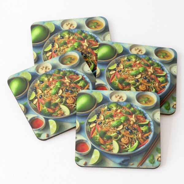 Item preview, Vegan Pad Thai Impressionism Art Style designed and sold by artofuniverse.