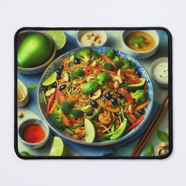 Item preview, Vegan Pad Thai Impressionism Art Style designed and sold by artofuniverse.
