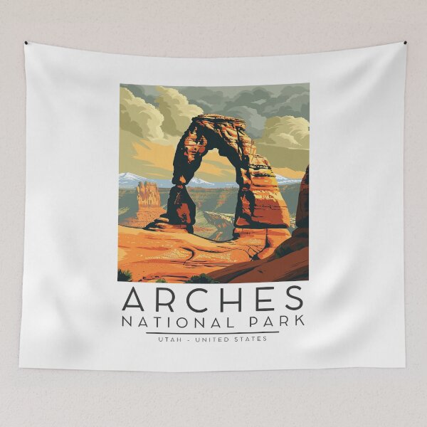 Item preview, A Vintage Illustration of Arches National Park - Utah - US designed and sold by GoodOldVintage.
