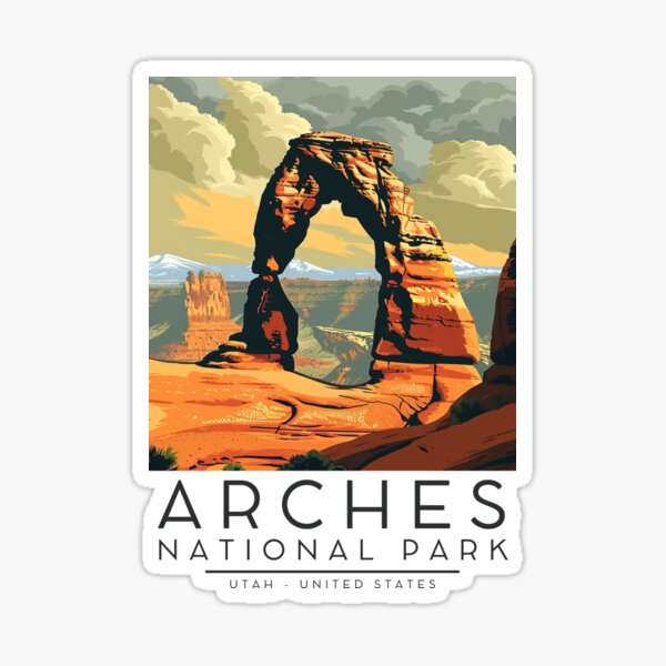 Item preview, A Vintage Illustration of Arches National Park - Utah - US designed and sold by GoodOldVintage.