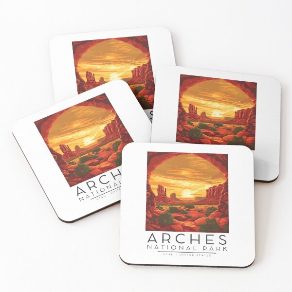 Item preview, A Vintage Illustration of Arches National Park - Utah - US designed and sold by GoodOldVintage.