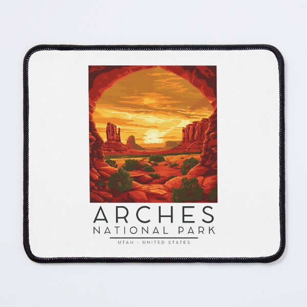 Item preview, A Vintage Illustration of Arches National Park - Utah - US designed and sold by GoodOldVintage.