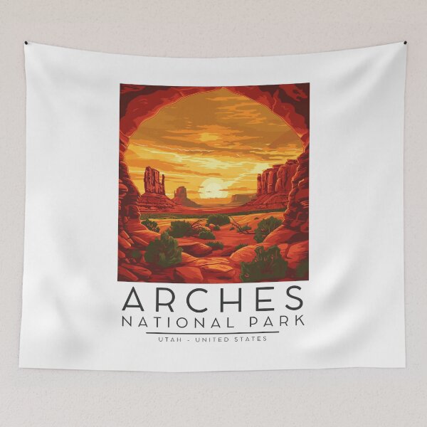 Item preview, A Vintage Illustration of Arches National Park - Utah - US designed and sold by GoodOldVintage.