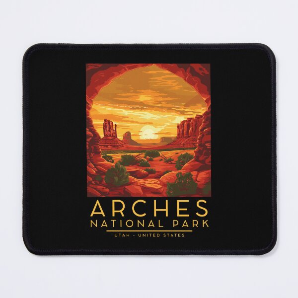 Item preview, A Vintage Illustration of Arches National Park - Utah - US designed and sold by GoodOldVintage.