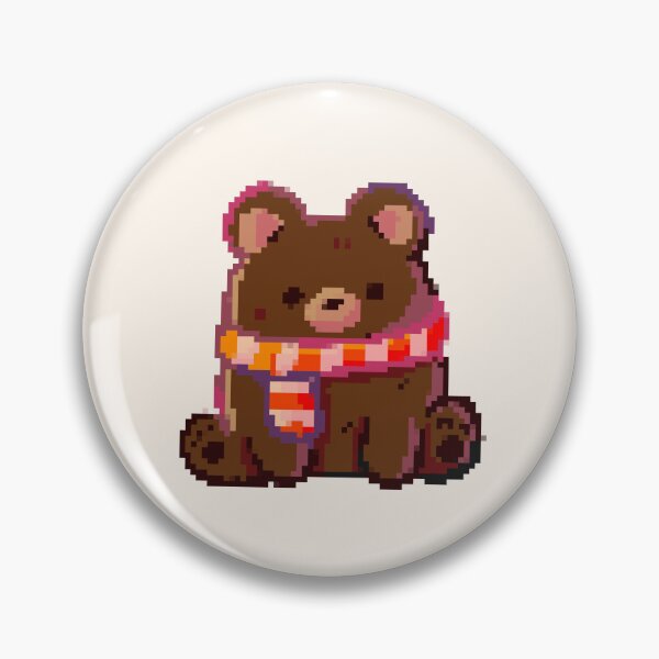 Item preview, Pixel art Bear wearing scarf  designed and sold by Artofmayara.