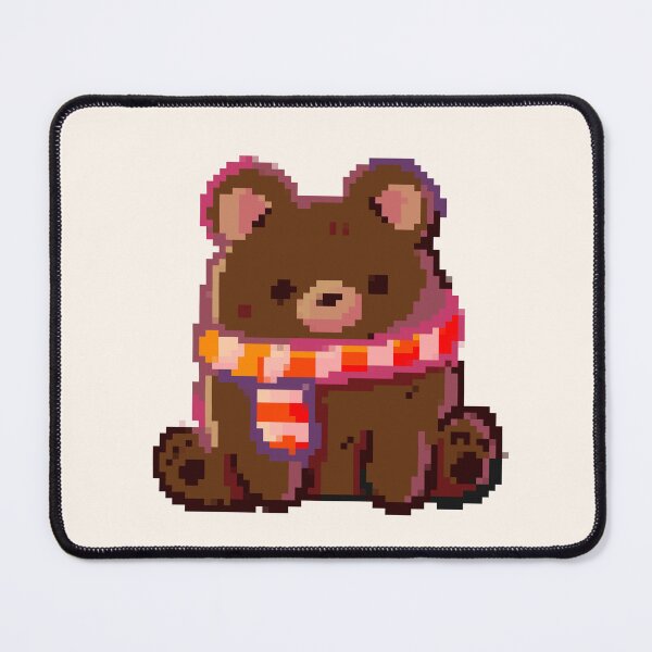 Item preview, Pixel art Bear wearing scarf designed and sold by Artofmayara.