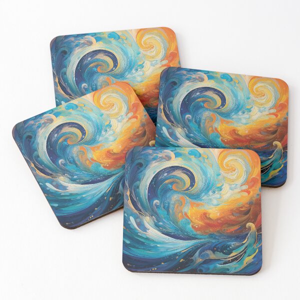 Item preview, A vibrant and dynamic abstract design depicting swirling, intertwining waves of color.  designed and sold by HEMRO.