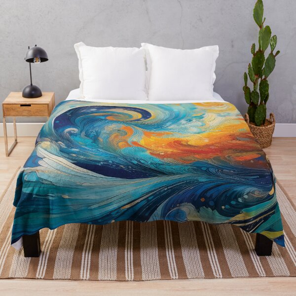 Item preview, A vibrant and dynamic abstract design depicting swirling, intertwining waves of color.  designed and sold by HEMRO.