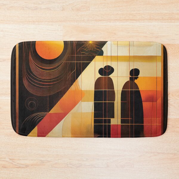 Item preview, A two figures standing side by side design, their silhouettes outlined against a stark, geometric background. designed and sold by HEMRO.