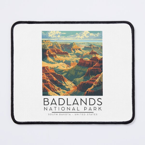 Item preview, A Vintage Illustration of Badlands National Park - South Dakota - US designed and sold by GoodOldVintage.