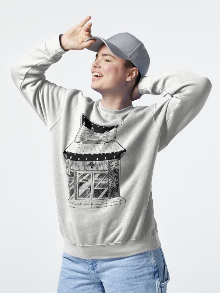 Thumbnail 5 of 7, Pullover Sweatshirt, Building Japanese illustration ink designed and sold by HiganbanaShop.