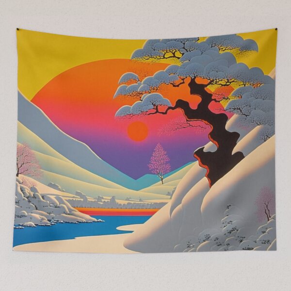 Item preview, Neon Winter Landscape designed and sold by patternshoprad.