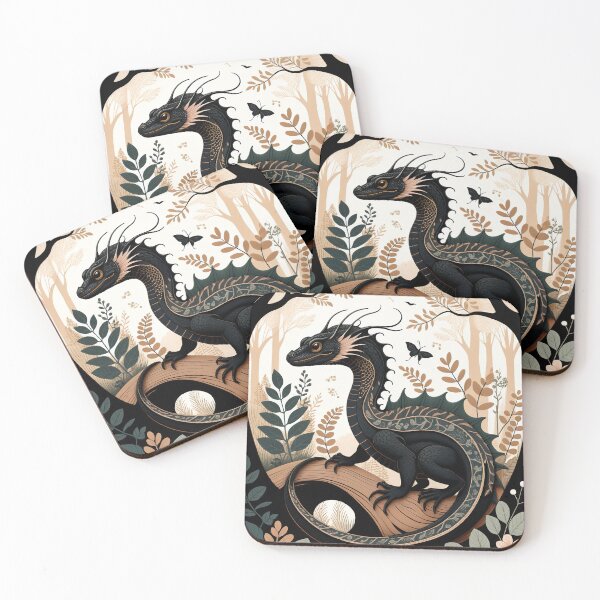 Item preview,  Kawaii Black Dragon Whimsical Wild Life Abstract Vintage Zentangle Art designed and sold by Witty Shirts.