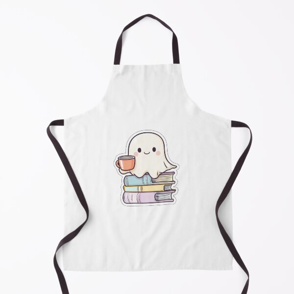 Item preview, Cute Ghost with Coffee and Books Sticker for Book Lovers designed and sold by Liseri.