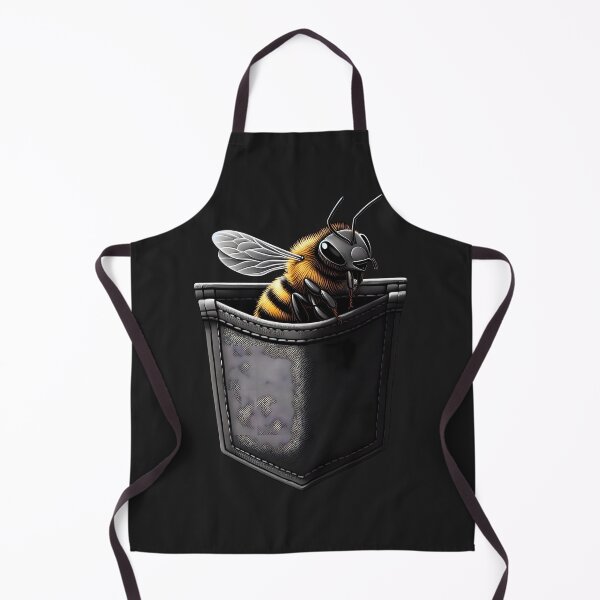Item preview, A bee exploring the comfort of a black pocket designed and sold by aminz4.