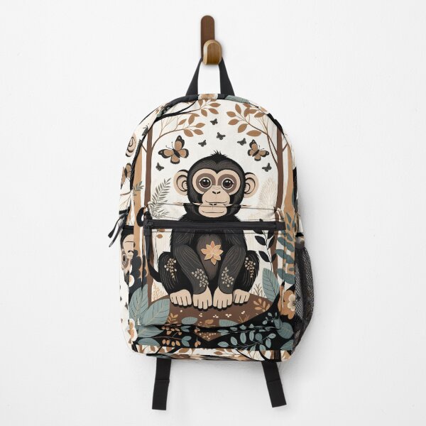 Item preview, Kawaii Monkey Whimsical Wild Life Abstract Vintage Zentangle Art designed and sold by Witty Shirts.