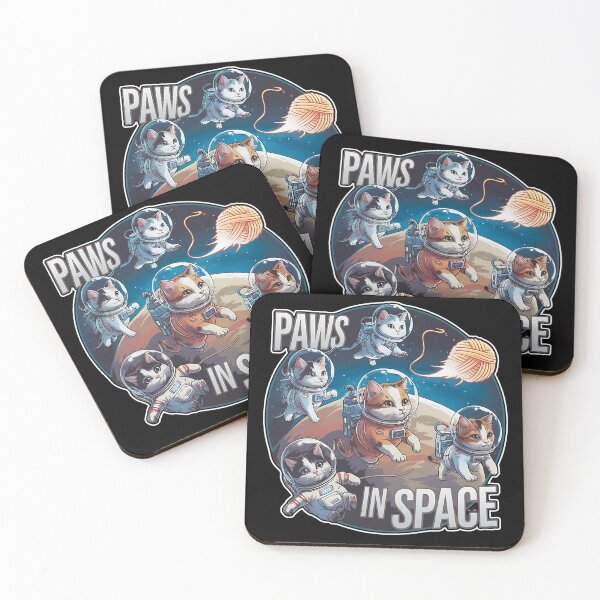 Item preview, PAWS IN SPACE cute astronaut cats doing space walk in space suits designed and sold by Jt41.