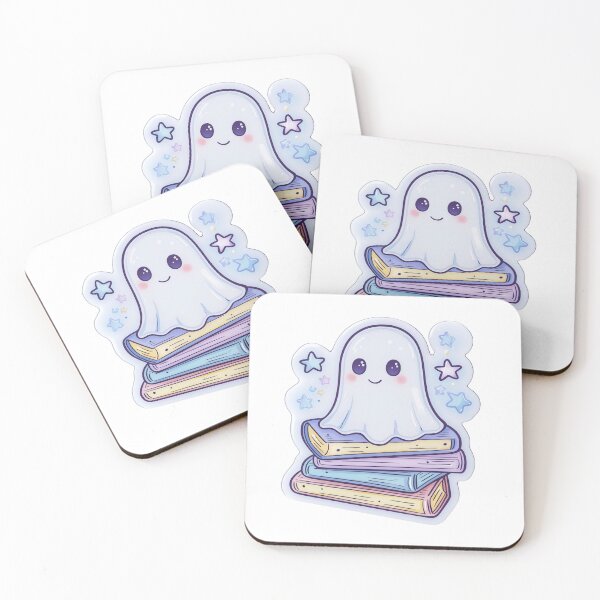 Item preview, Cute Ghost with Books and Stars Sticker for Book Lovers designed and sold by Liseri.