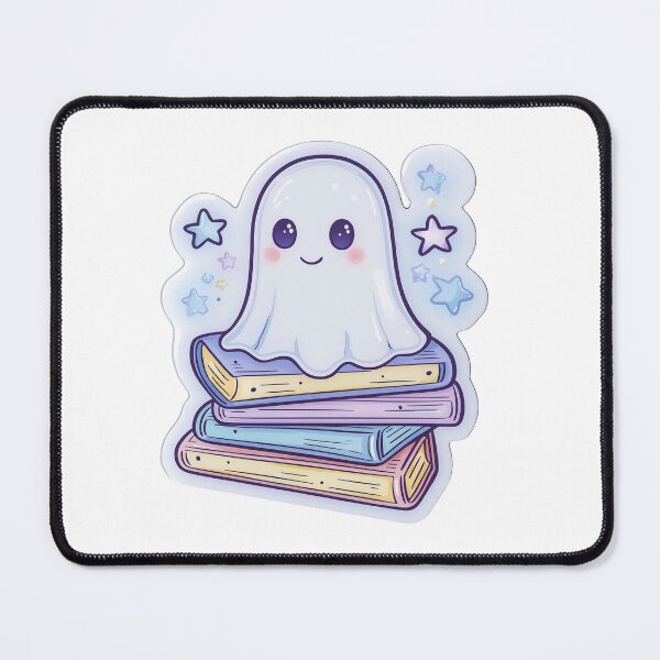 Item preview, Cute Ghost with Books and Stars Sticker for Book Lovers designed and sold by Liseri.