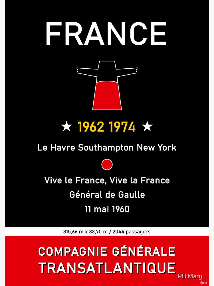 PAQUEBOT FRANCE AFLOAT Rznn-POSTER 50x75cm d'une AFFICHE VINTAGE
