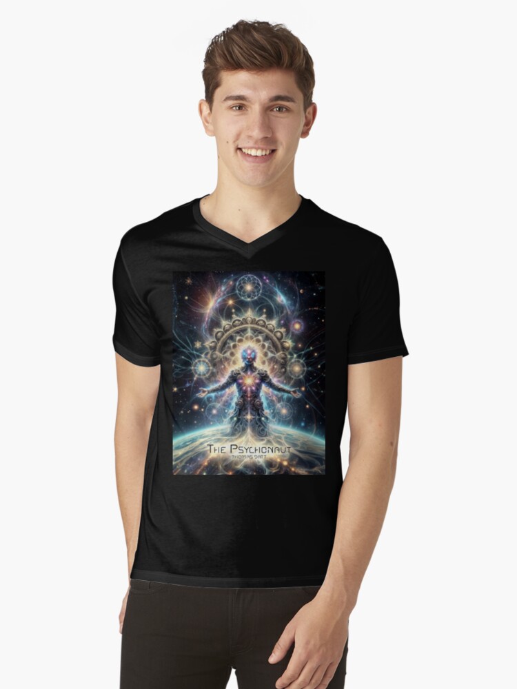 Thumbnail 1 of 3, V-Neck T-Shirt, The Psychonaut: Galactic Guardian designed and sold by thomasdatt.