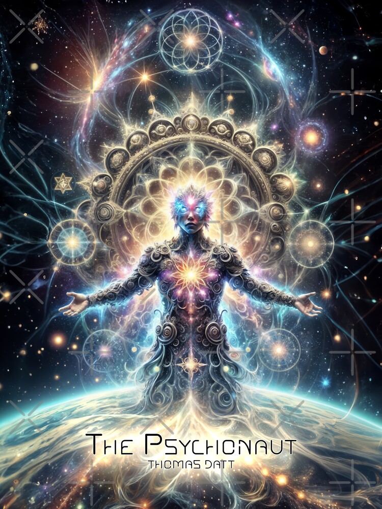 Thumbnail 3 of 3, V-Neck T-Shirt, The Psychonaut: Galactic Guardian designed and sold by thomasdatt.