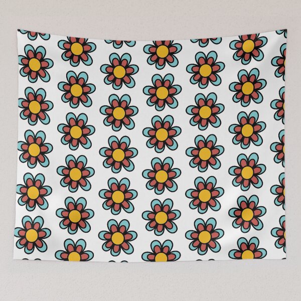 Item preview, Elegant Flower Drawing Red and Blue designed and sold by MrsCreative1.
