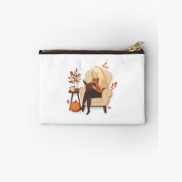 Item preview, Cozy Fall Reading Scene with Coffee and Pumpkins Sticker designed and sold by Liseri.