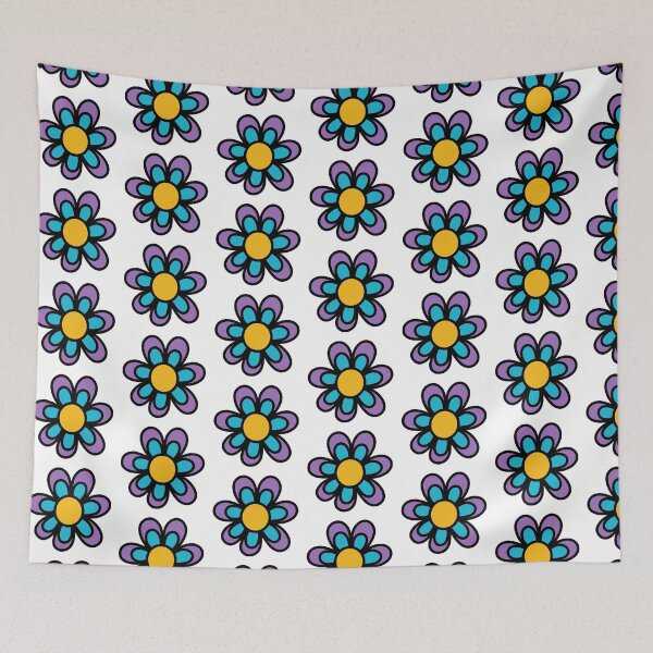 Item preview, Elegant Flower Drawing Blue and Purple designed and sold by MrsCreative1.
