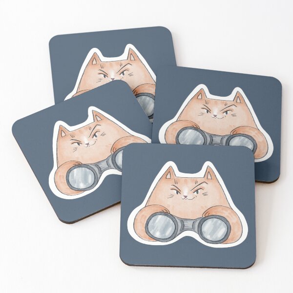Item preview, Ginger Cat Watching You Through Binoculars designed and sold by Julia Sol.