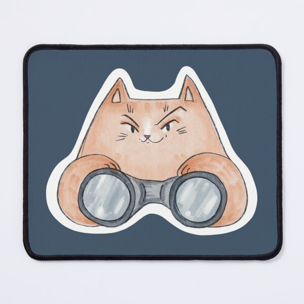 Item preview, Ginger Cat Watching You Through Binoculars designed and sold by Julia Sol.