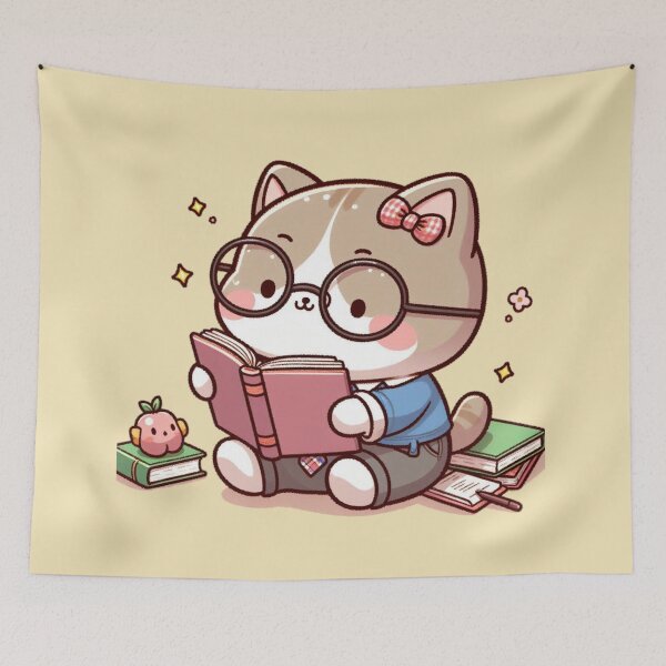 Item preview, Cute cat reading a book  designed and sold by Coollzone.