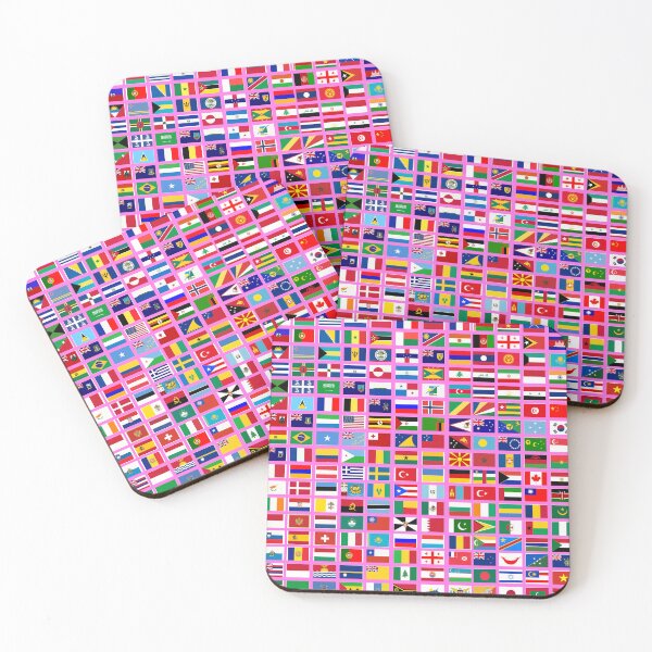 Item preview, Flags of the World All Countries Nations  - Pink designed and sold by Divine Ease.