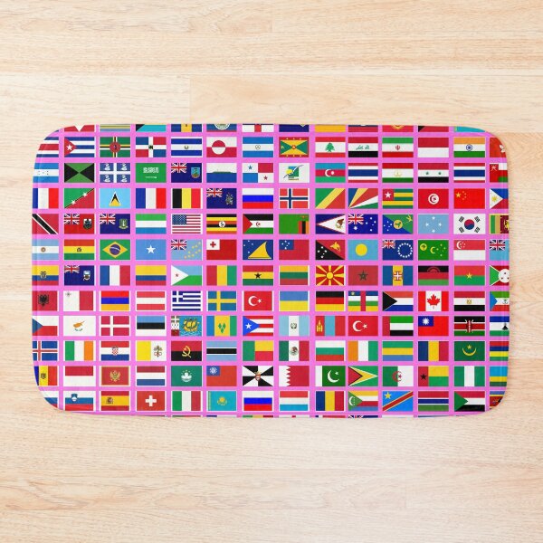 Item preview, Flags of the World All Countries Nations  - Pink designed and sold by Divine Ease.
