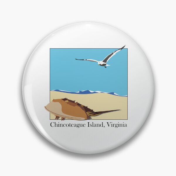 Item preview, Horseshoe Crab and Seagull Beach Design Chincoteague Island, Virginia baskerville designed and sold by laughingwillows.