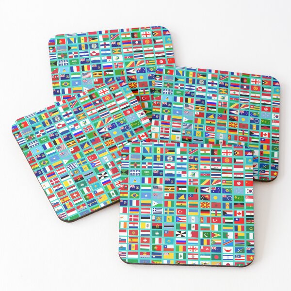 Item preview, Flags of the World All Countries Nations  - Turquoise  designed and sold by Divine Ease.