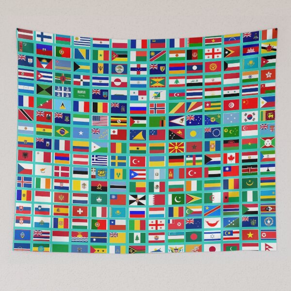 Item preview, Flags of the World All Countries Nations  - Turquoise  designed and sold by Divine Ease.