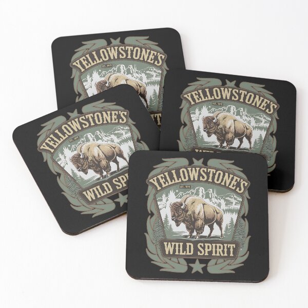 Item preview, YELLOWSTONE'S WILD SPIRIT - OLIVE VINTAGE BIZON FROM YELLOWSTONE NATIONAL PARK designed and sold by justyna-s28.