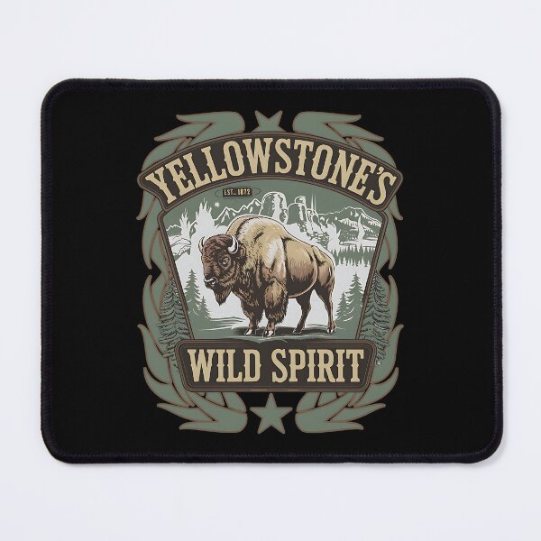 Item preview, YELLOWSTONE'S WILD SPIRIT - OLIVE VINTAGE BIZON FROM YELLOWSTONE NATIONAL PARK designed and sold by justyna-s28.