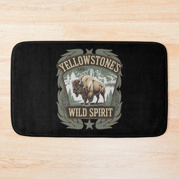 Item preview, YELLOWSTONE'S WILD SPIRIT - OLIVE VINTAGE BIZON FROM YELLOWSTONE NATIONAL PARK designed and sold by justyna-s28.