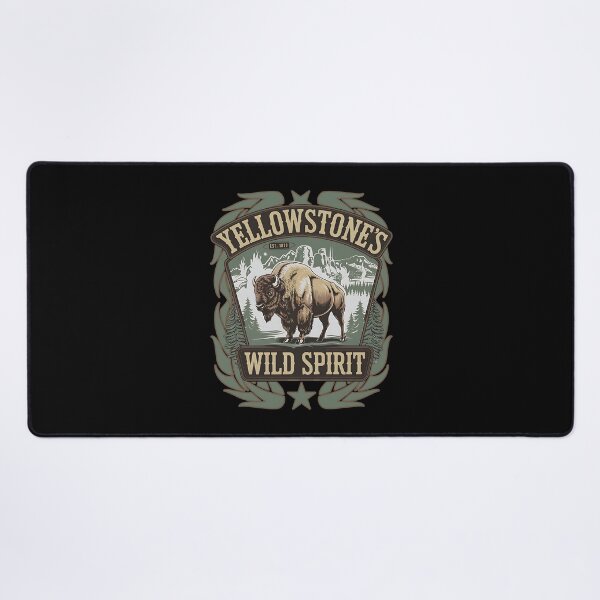 Item preview, YELLOWSTONE'S WILD SPIRIT - OLIVE VINTAGE BIZON FROM YELLOWSTONE NATIONAL PARK designed and sold by justyna-s28.