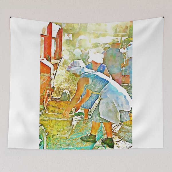 Item preview, Women peasants around the threshing machine designed and sold by Giuseppe Cocco.