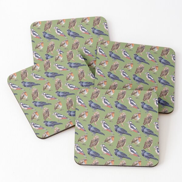 Item preview, Fall Birds Pattern Green designed and sold by Katariina Purru.