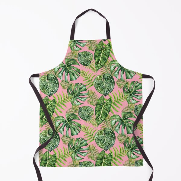 Item preview, Tropical Houseplants Leaf Pattern Pink designed and sold by Katariina Purru.