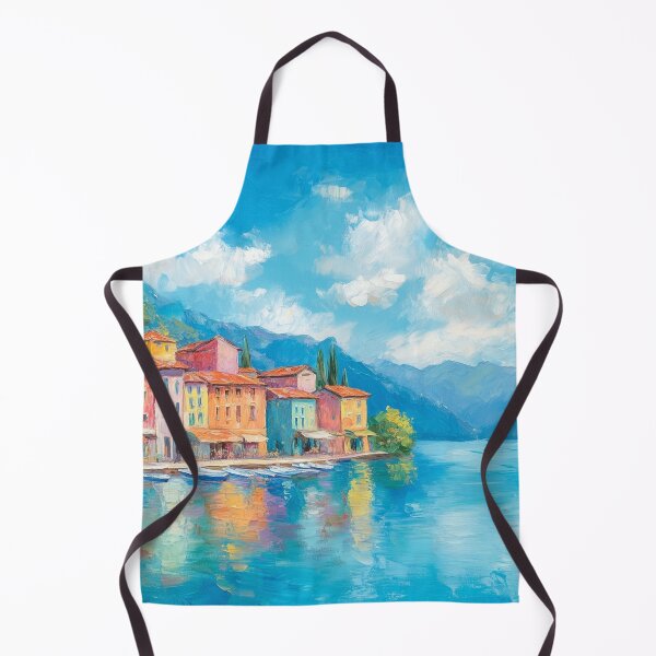 Item preview, Lake Como Oil Painting Wall Art designed and sold by rexsumma.