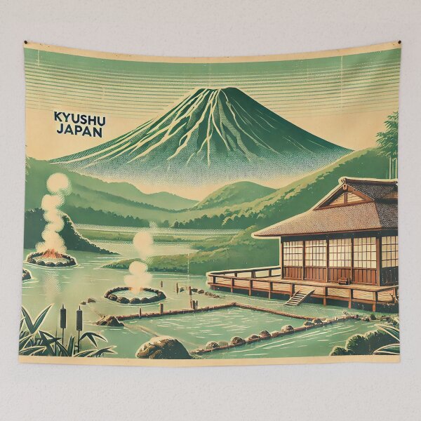 Item preview, Kyushu, Japan Vintage Poster Stamp 1960s designed and sold by AlexandruStoian.