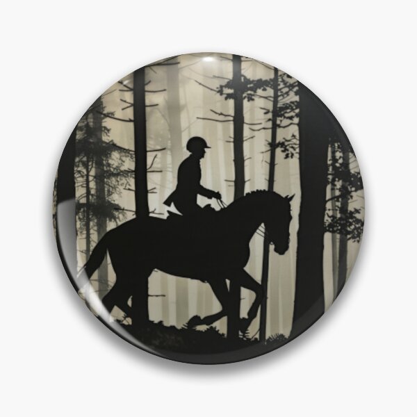 Artikelvorschau, Pferd und Reiter Cross Country monochrome Silhouette Event Active Outdoors inspirierte Kunst entworfen und verkauft von CDC40.