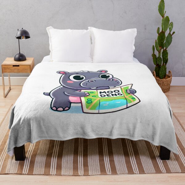 Item preview, Moo Deng Cute Baby Hippo Holding a Zoo Map Cartoon Design designed and sold by Pattamo1.