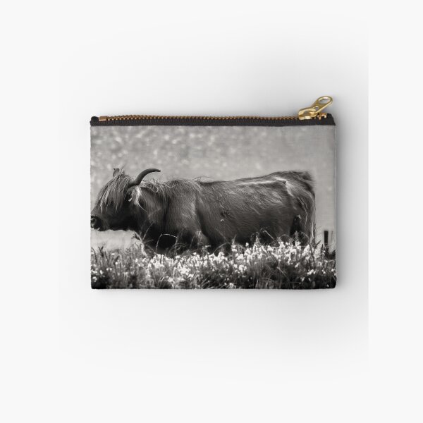 Item preview, Horned Highland Cow Monochrome designed and sold by Avril Harris.