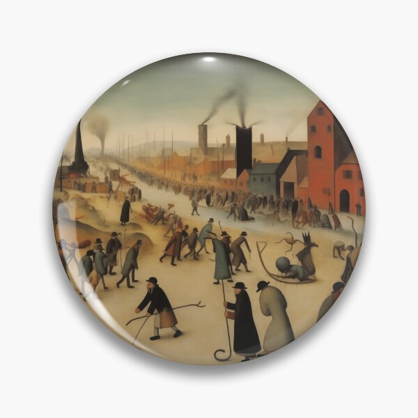 Item preview, Industrial Dystopia - Surreal Workers in a Smoky Landscape designed and sold by landletsy.